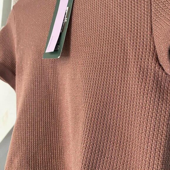 Women’s Cinnamon Brown Crew Neck Seamless Cropped Tee - Picture 3 of 8